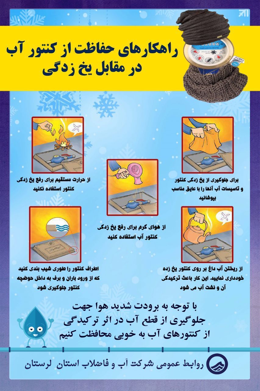 توصیه‌هایی برای جلوگیری از یخ‌زدگی کنتور آب