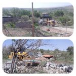تخریب ساخت و‌ سازهای غیرمجاز در اراضی کشاورزی بروجرد